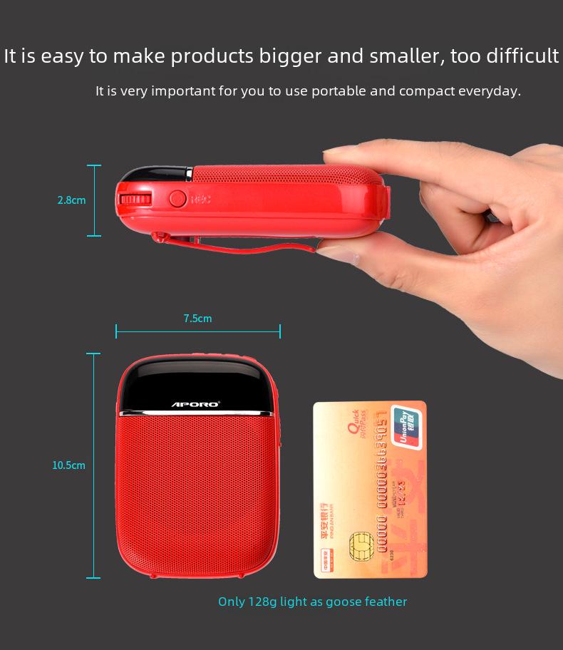 APORO T2UHF Bluetooth Мини-динамик на поясе и гарнитура для учителя