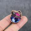 Natural Bi-Color Tourmaline Copper Wire Wrap Gift Jewelry Ring Size 8 A3j49