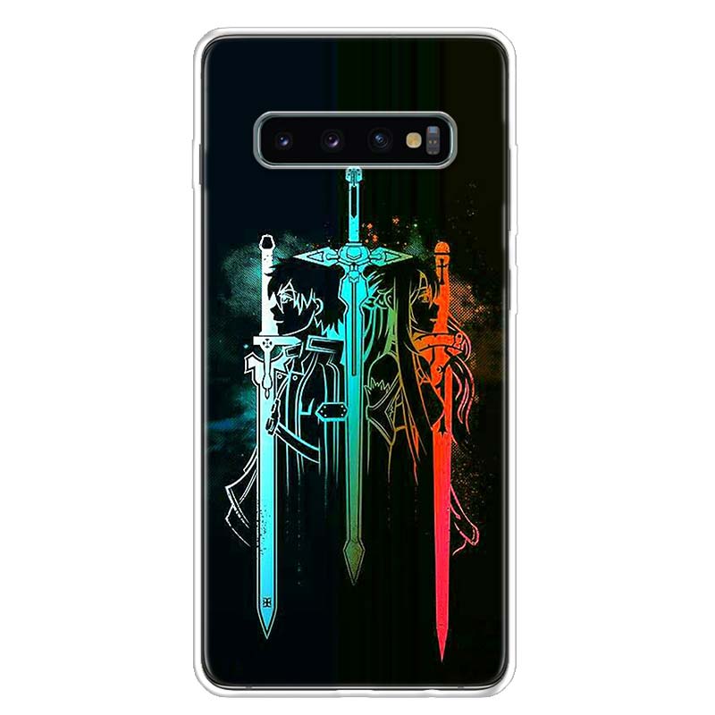 Чехол для телефона Samsung Galaxy S25 S24 S23 S22 Ultra, S21 Plus S20 FE S10 + S25Edge, с изображением Кирито и Асуны из Sword Art Online, Fundas Cover