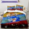 Sonic Adventure Custom Name Text Print 1Pc Bedding Set Duvet Cover With Two Pillowcases Soft Bed Linen For Household Bedroom