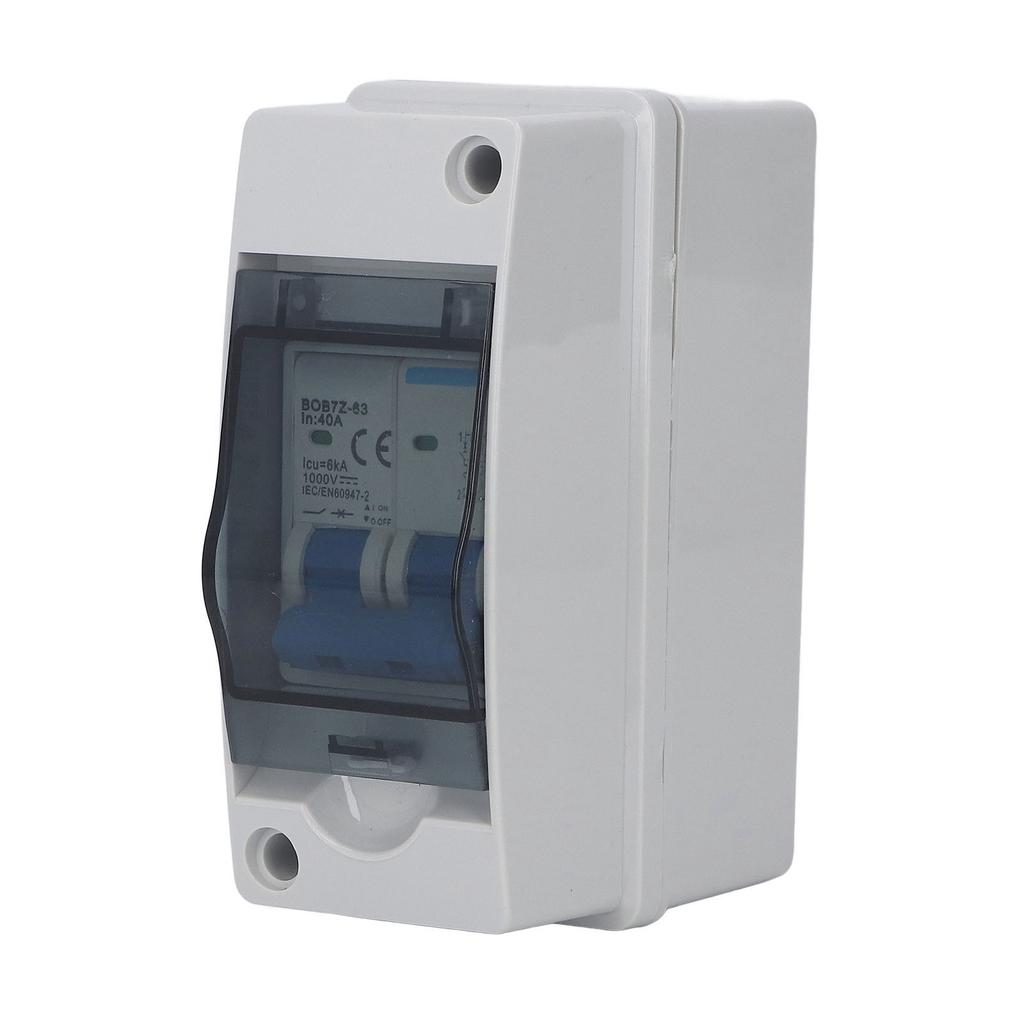 DC Disconnect Switch 40A Protective Transparent Cover Miniature Circuit Breaker with IP65 Distribution Box 1000V
