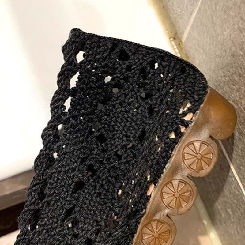 Обувь с сеткой Дышащие сандалии с сеткой Женская тканевая обувь Туфли на мягкой подошве на плоской подошве Винтажный дизайн с вырезами Простой повседневный стиль Весна Лето