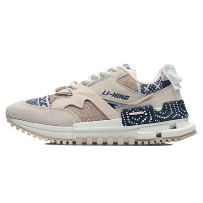 Li Ning 001 Мастерство Нескользящие Износостойкие Легкие Низкие Кроссовки Женские кроссовки Светло-серый Коричневый AGCR122-8