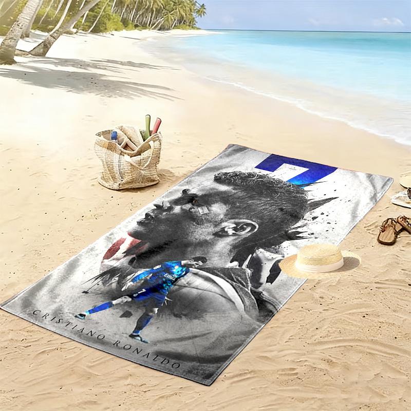 Cristiano Ronaldo: Legend Football beach towel Portable for travel Outdoor camping quick-drying swim towel Absorbent bath towel Outdoor pool towel