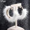 1 Pair Jewelry Gorgeous Plush Design Daily Wear Earrings Fahion Golden Hoop Versatile Fluffy Furry Hoop Design Cute Multi-color