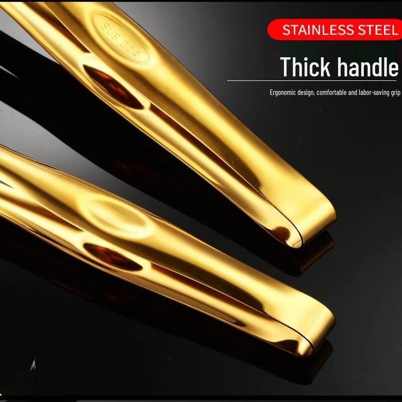 abdo 304 Stainless Steel Gold Butterfly Food Tongs