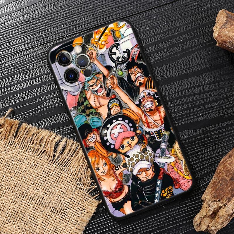 Japan Anime Onepieces Funda For iphone 17 Case For iPhone 16 15 11 12 13 Mini 17 Pro Max 16 Plus 17E 16E Air Case Soft Cover