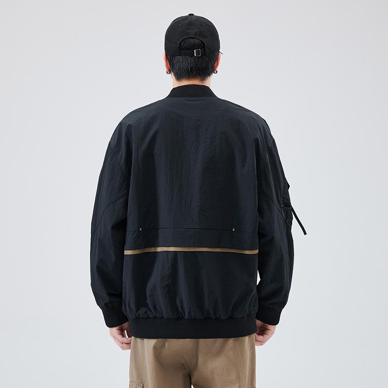 Куртка-бомбер мужская свободная большого размера повседневная мужская одежда модный бренд американская бейсбольная куртка с воротником
