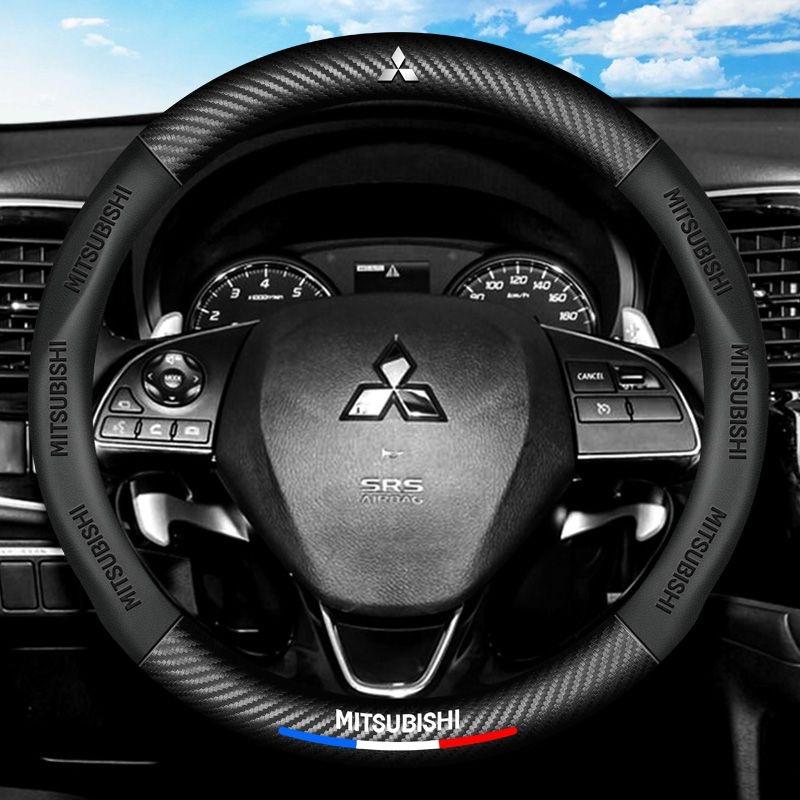 Breathable PU Leather Anti-Slip Universal Car Steering Wheel Cover for Mitsubishi Lancer ASX Outlander Pajero Evolution Car