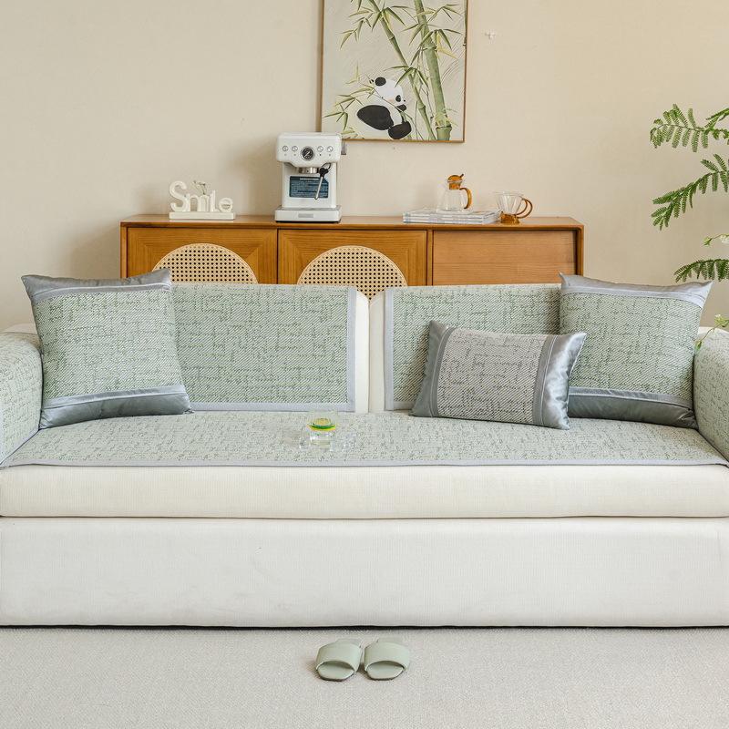 Летний новый легкий роскошный коврик из ледяного ротанга, чехол для подушки дивана, ткань, летний коврик из ледяного шелка, фиксированная нескользящая подушка для сиденья