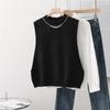 Vest Female Round Neck Design Sense Knitted Tank Women Korean Edition Foreign Loose and Versatile Outwear Vest Female