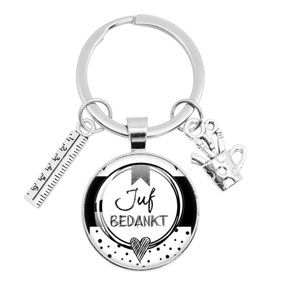 ДЛЯ самой милой Учительницы Брелок Стеклянный Брелок Anneau Porte Clef Спасибо Учительнице Подарок Thank You Dear Teacher Gift Jewelry