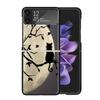 Black Cat Cartoon Cute Clear Phone Case For Samsung Z Flip 7 6 5 4 3 Galaxy ZFlip7 ZFlip6 ZFlip5 ZFlip4 ZFlip3 5G Print Cover PC