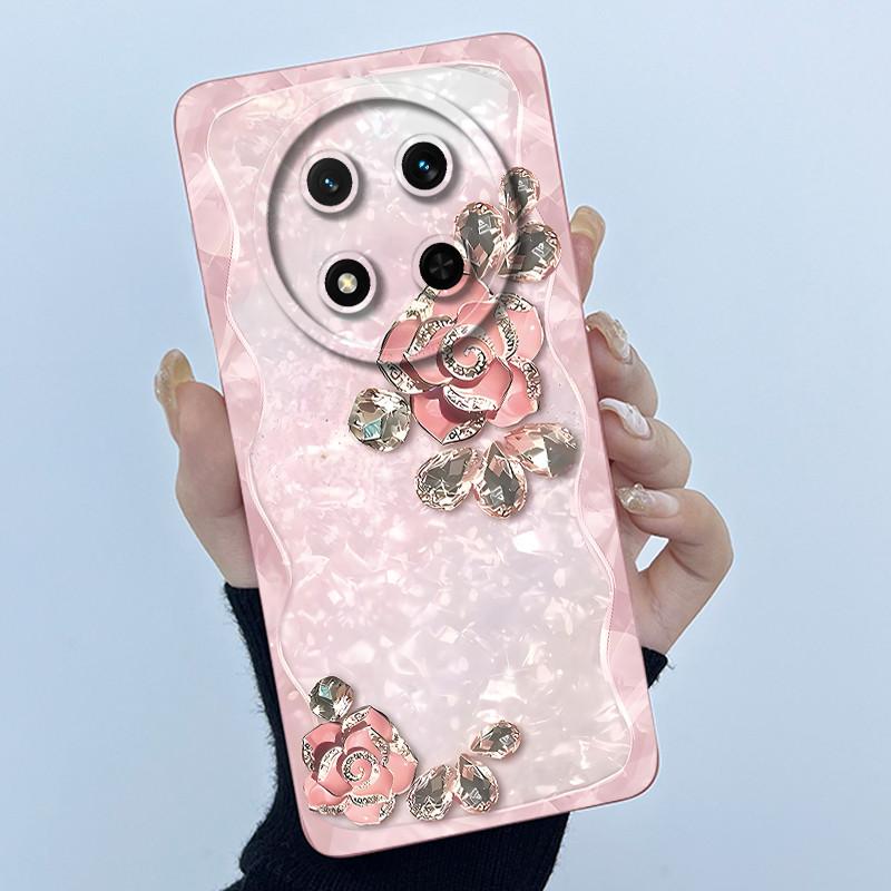 For Honor X9C 2024 Case Simplicity Flower Liquid Soft Silicone Back Cover for HonorX9c X 9C Phone Funda Magic7 Lite Bumper Shell