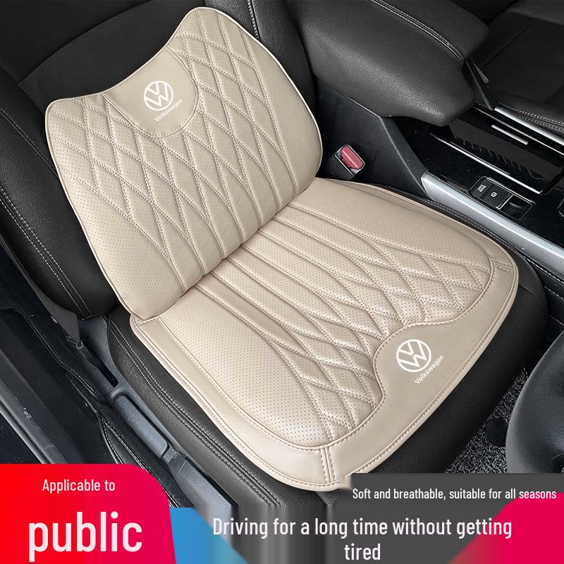 Подушка сиденья и поясничная поддержка для автомобильных сидений из кожи наппа для всех сезонов, совместима с Volkswagen Lavida, Passat, Magotan, Sagitar, Lamando L, Bora.