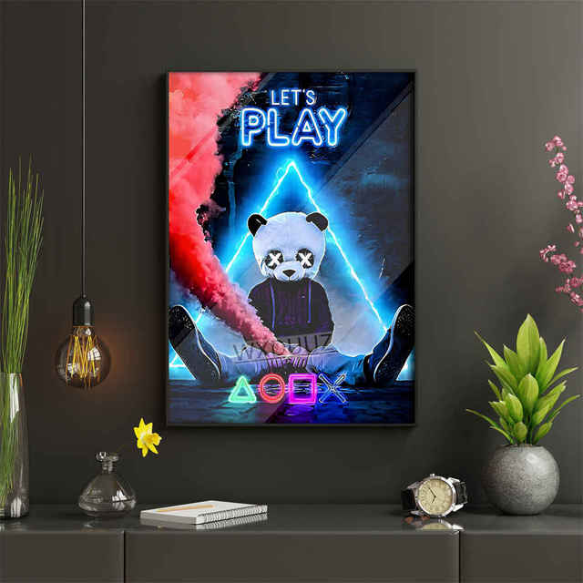 Неоновая игра 80-х годов, эстетическая видеоигра, Kawaii, декор для геймерской комнаты, скандинавские принты, настенное искусство, винтажные постеры, холст, кафе, качественная живопись