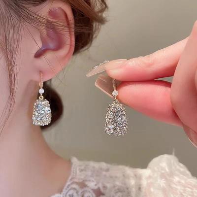 Серьги-крючки из циркония, модные новые серьги с бриллиантами и камнями для женщин
