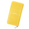 Длинный кошелек из кожи ската с круглой молнией, 9 цветов в наличии, Stingray Galusha Yellow, натуральная кожа, большая вместимость [Levetta] [129-3stw]