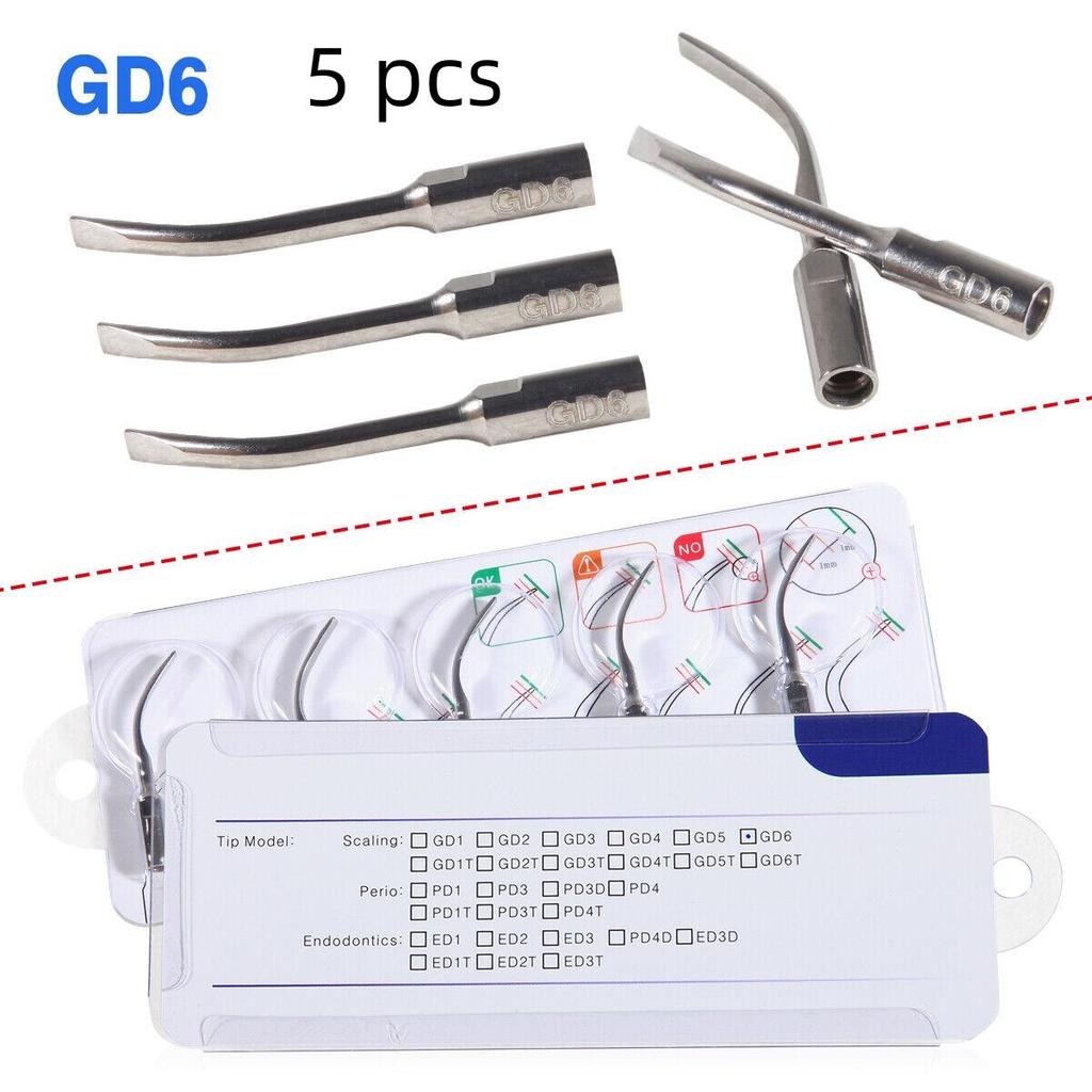5 шт. насадок для стоматологического скалера, подходят для наконечника ультразвукового скалера EMS/WOODPECKER/SATELEC/DTE/NSK, стоматологические ультразвуковые насадки для скалинга