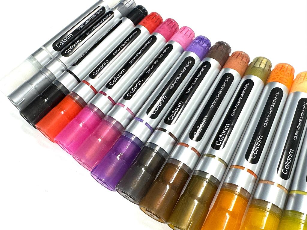 Premium Acrylic Paint Marker Set - 20 Colors (5 Metallic) - 3mm Tip for Art & Craft