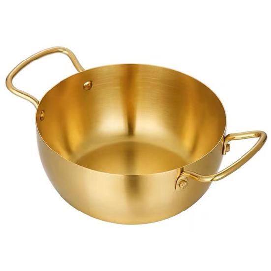 Yousheng Ramen Noodle Pot Fast Heating Two Handles Food Grade Stainless Steel Korean Ramen Noodle Cooking Pan Kitchen Gadgets