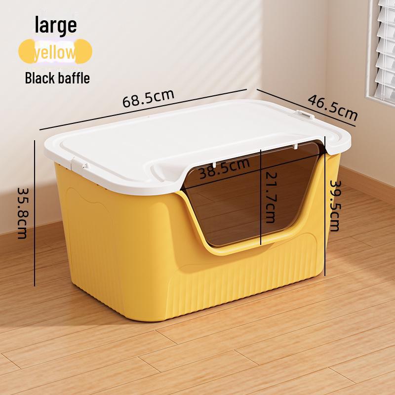 Очень большой полузакрытый лоток для кошек с защитой от брызг и совком