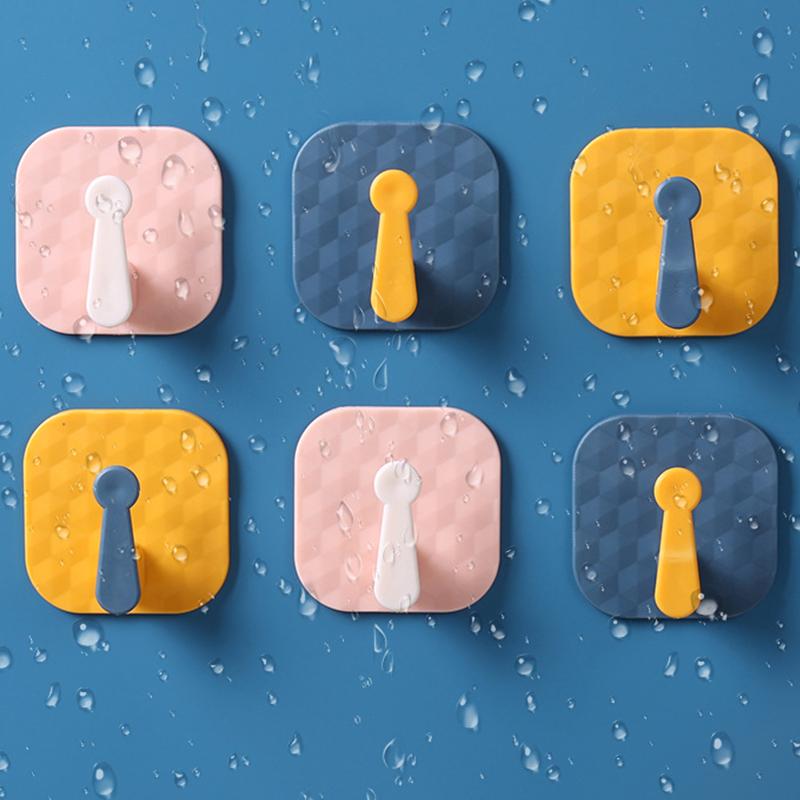 Многофункциональный кухонный бытовой ключ для ванной комнаты крючок для ключей без дырокола, не оставляющий следов, липкий крючок для дома, контрастный цвет, наклейка на крючок для одежды, изящные ювелирные изделия