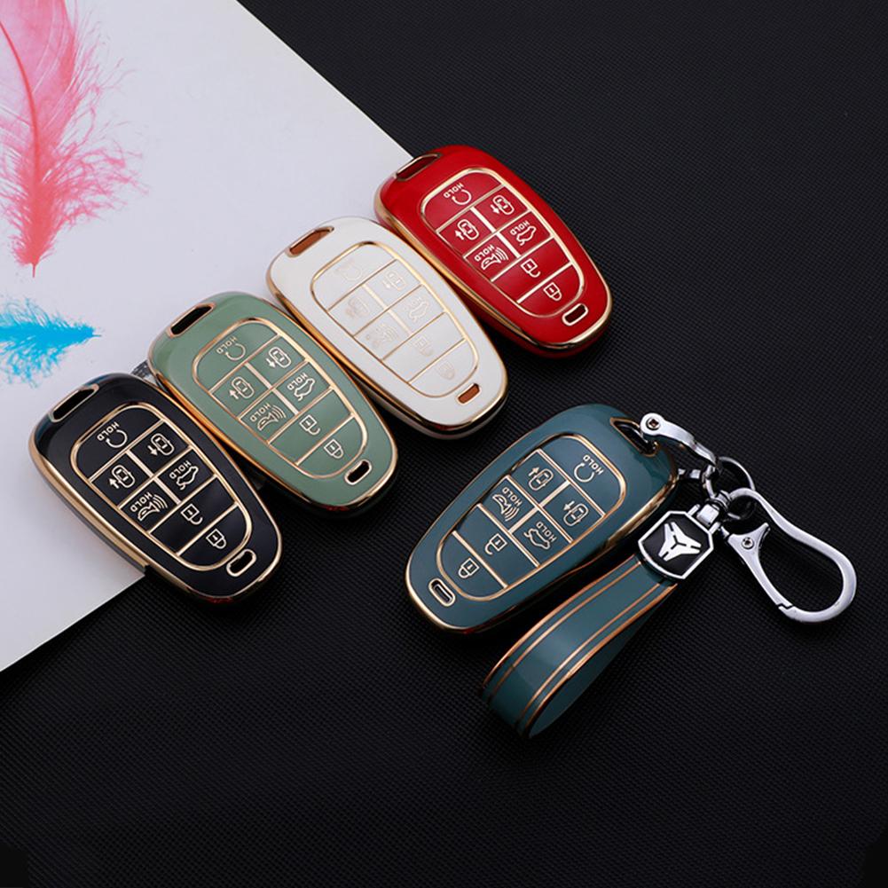 TPU Car Remote Key Case Cover Shell For Hyundai Tucson Santa Fe 2025 NEXO NX4 Atos Prime Solaris 2025 5 Button 7 Button