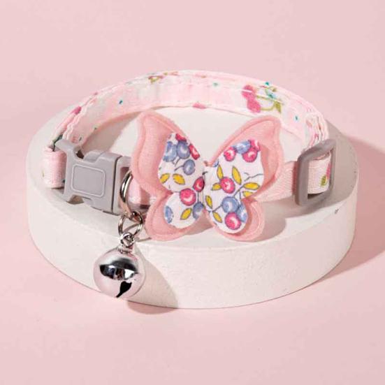 Ошейник для кошек с подвеской в виде колокольчика, дизайн в виде бабочки и звезды, регулируемый ошейник для котенка
