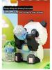 Cartoon Panda Flower Puzzle Tumbler: Cute Tiny Particle Desktop Ornament