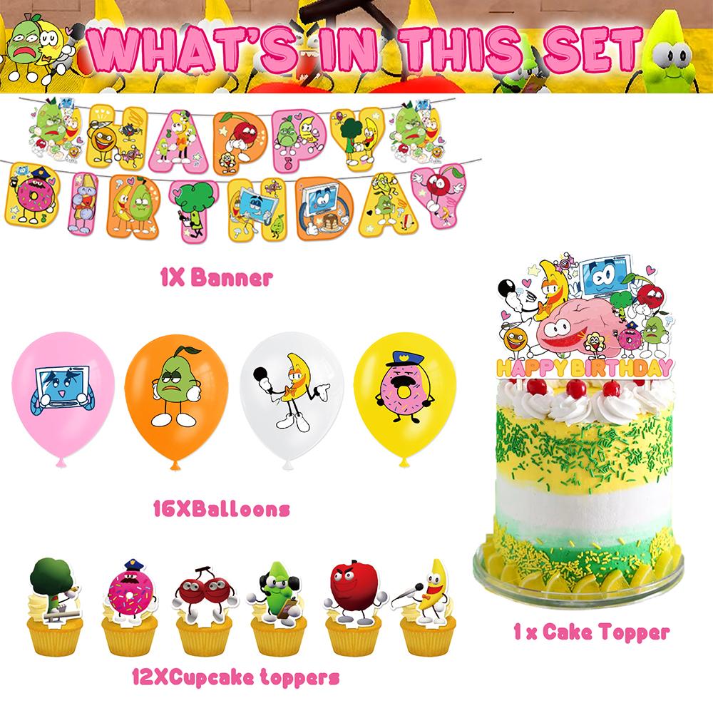 30pcs Shovelware Brain Game Party Decorations Include Cake Topper Banner Balloon