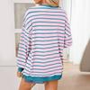 Женский повседневный топ с длинными рукавами, полосатая цветная толстовка с длинными рукавами