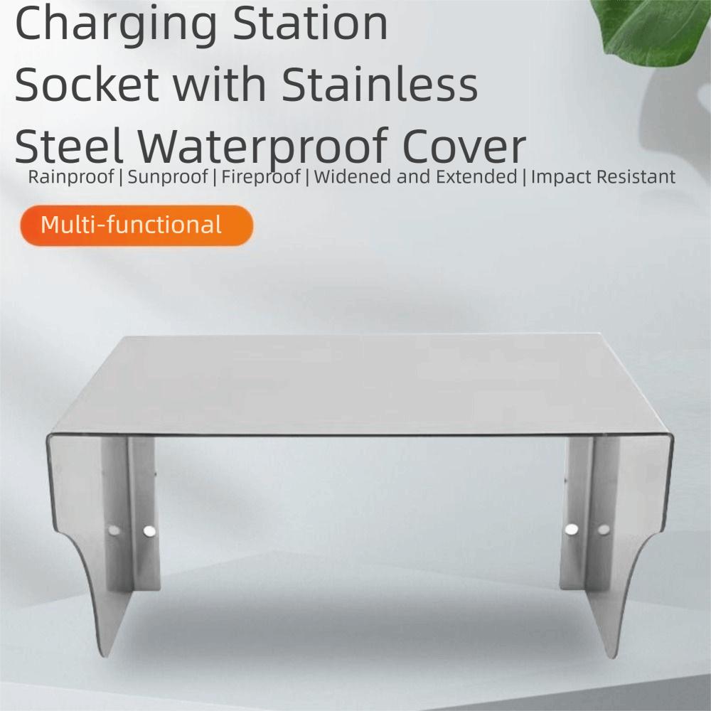 Waterproof Socket Cover Stainless Steel Outdoor Switch Protection  Household Items