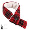 Шарф с подогревом с USB-питанием, клетчатый принт, регулируемый, 3 режима нагрева, грелка для шеи, портативный электрический обогреватель для шеи