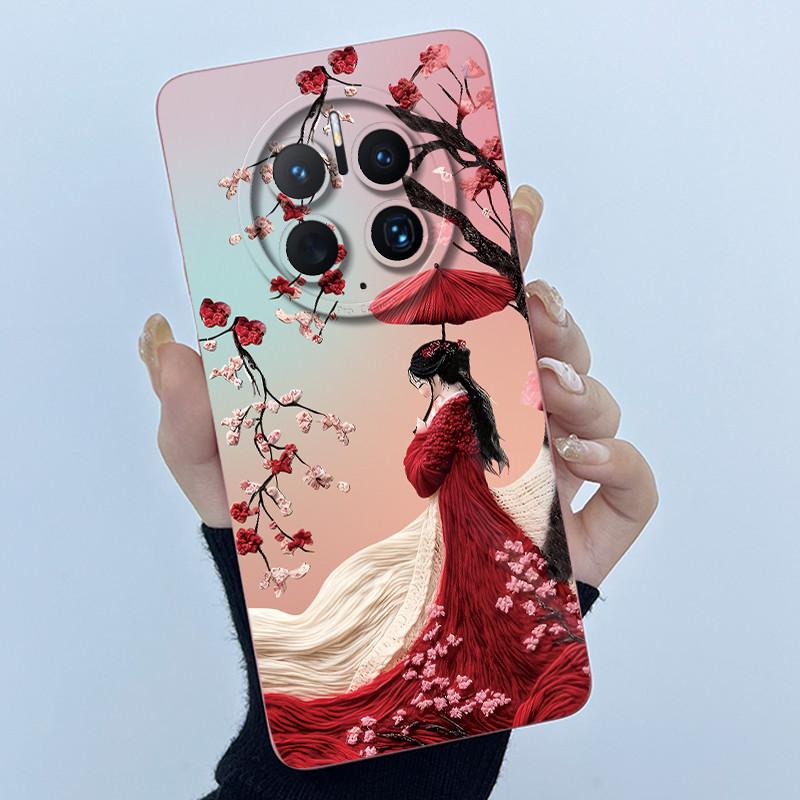Чехол для телефона Huawei Mate 50 50 Pro 50E Чехол Mate50 Модный Простой Цветочный Мягкий Жидкий Силиконовый Чехол Для Mate50Pro Fundas