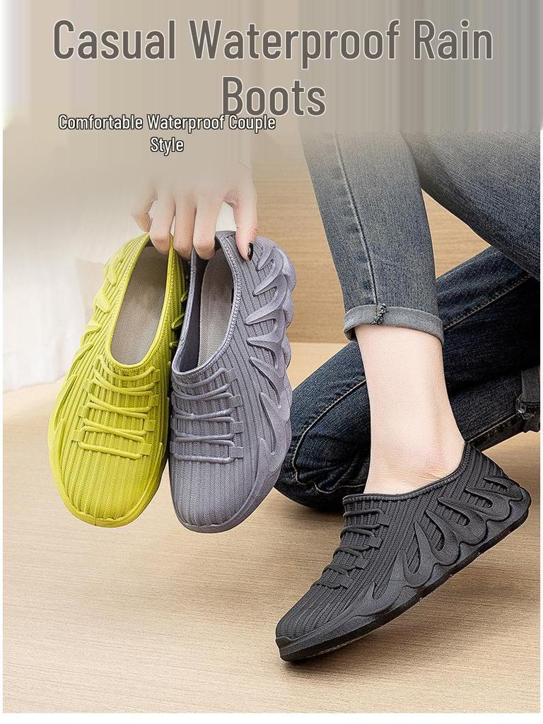 Мужские и женские водонепроницаемые короткие резиновые сапоги - Модная, нескользящая, всесезонная обувь