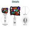 Acrylic Glitter Halloween Ghost Pumpkin Cat Retractable Badge Reel Rotating ID Badge Holder Crocodile Clip for Doctor and Nurse