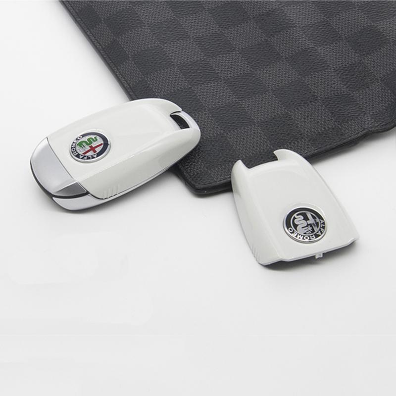 SYENG1 Car Key Cover Replacement Key Case for Alfa Romeo Giulia Stelvio Tonale Carbon Fiber Style