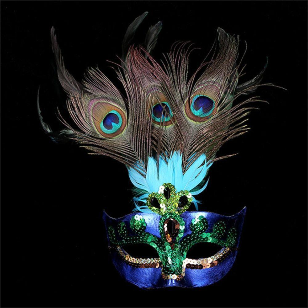 Party Supplies Carnival Mask Makeup Venice Masquerade Masks Queen Peacock Feather Mask Women