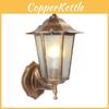 Ретро уличный шестигранный настенный светильник с медной отделкой и водонепроницаемой светодиодной технологией