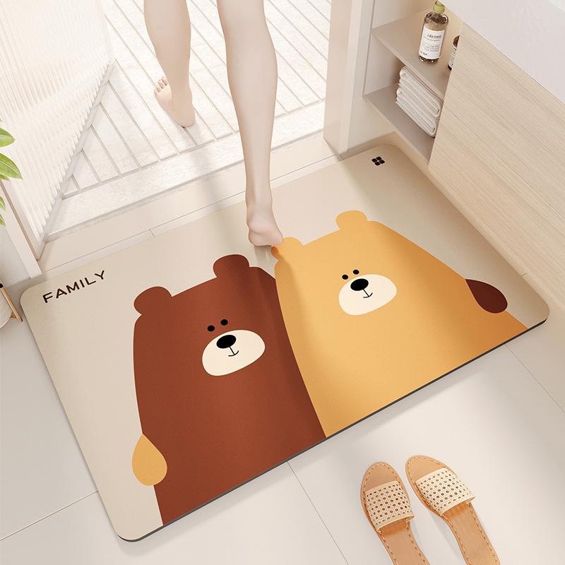 Нескользящий ковер для ванной и туалета, впитывающий напольный коврик для ванной комнаты, мягкий коврик из диатомовой грязи для ванной комнаты