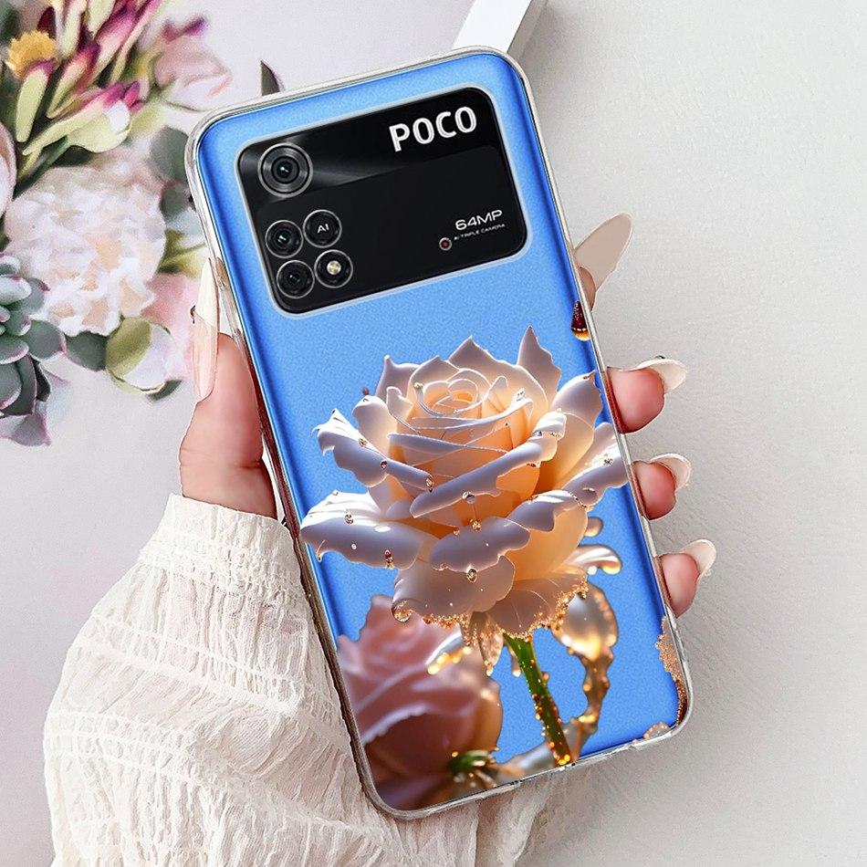 Для Xiaomi Poco M4 Pro Элегантный Цветочный Бабочка Чехол для Телефона Для Xiaomi Poco M4 5G PocoM4 Pro 5G 4G Мягкий Силиконовый ТПУ Чехлы