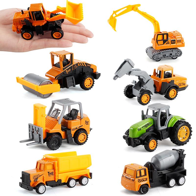 Pull Back Alloy Construction Vehicle Excavator Sliding Alloy Vehicle Model, Children'S Mini Set Alloy Construction Vehicle