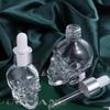 Transparent Skull Shape  Bottle with Pipette Glass Liquid Dropper Bottle Portable   Travel