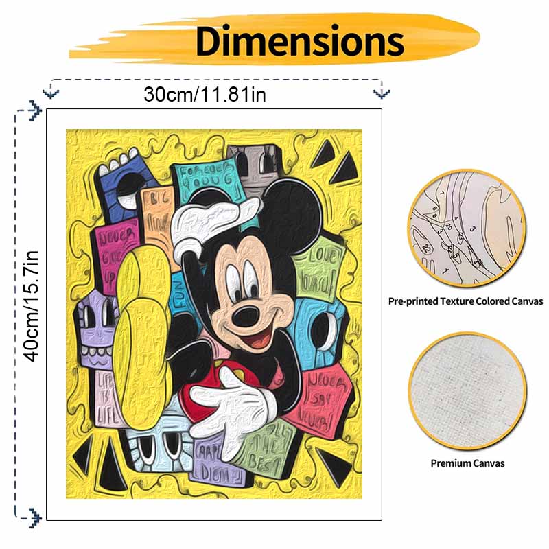 Disney Набор масляных красок в стиле поп-арт с Микки Маусом, ручная работа, DIY, подарок, домашний декор, настенный декор, яркий мультяшный персонаж, проект по рисованию, поделка
