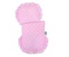 Wicker doll stroller with pink bedding and soft lining - natural