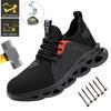 Steel Toe Cap Light Breathable Sneaker Men Indestructible Shoes Anti-puncture Safety Shoes Protective Shoes Work Industrial Boot