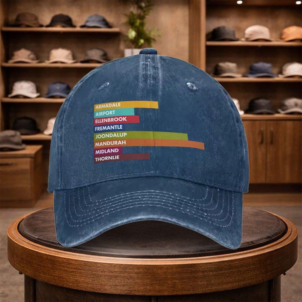 A UnisexS Colorful Striped Baseball Cap Adjustable And Stylish for Outdoor Use Featuring an Urban Design This Lightweight And F