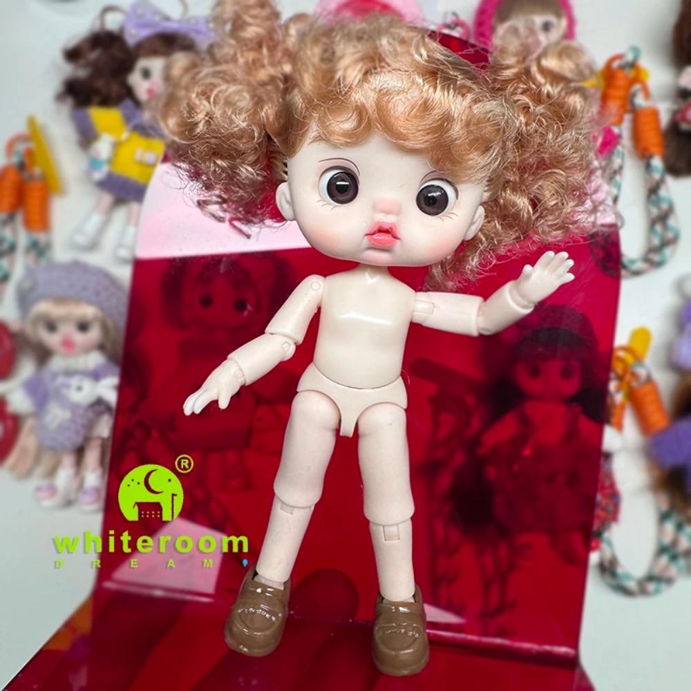 Милая Мини кукла BJD Девочка Мальчик Лысая голова Ob11 1/12 Голая DIY Игрушки Ручной работы Куклы Полное тело Зеленые Синие глаза Арт Кукла Аксессуары Искусство