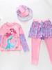 2026 Children's Mermaid Three-Piece Swimsuit Set with Long Sleeves and Sun Protection Hat
